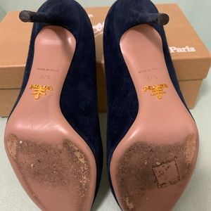 Prada blue suede heels